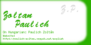 zoltan paulich business card